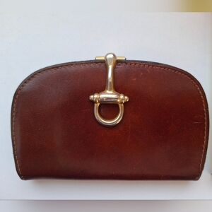 Vintage Nordstrom Leather Key Case Fob Equestrian Bit Bridle Closure in Brown